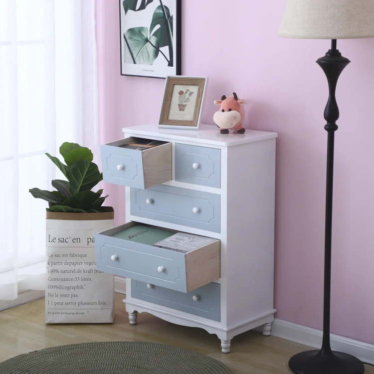 长60*深34洋气灰斗柜 大容量实木多层收纳柜 简约灰蓝色玄关柜