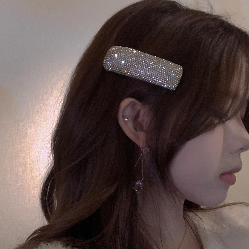 娟姨 铜合金合成锆石发饰 ins满钻气质闪发夹简约甜美网红发卡