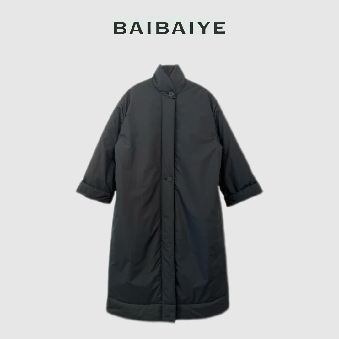高级立领设计中长款外套【BAIBAIYE】Z24FU484