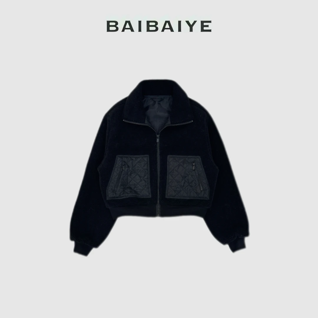 羊毛混纺摇粒绒外套【BAIBAIYE】Z24FW482