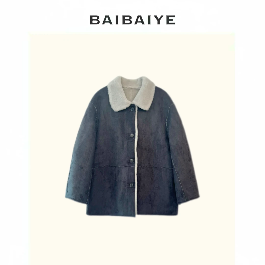 正反两穿的皮毛一体外套【BAIBAIYE】Z24FW352