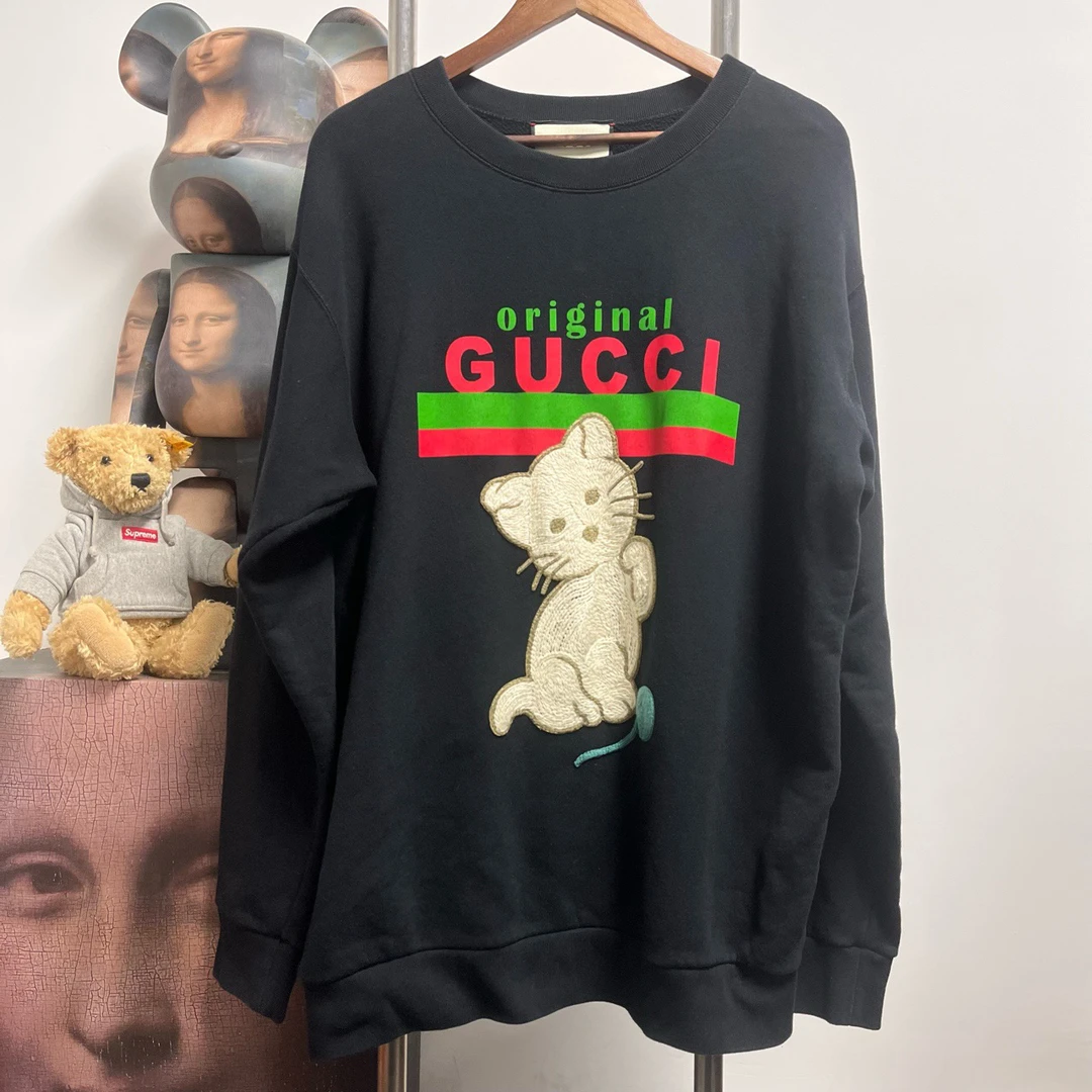 Gucci古驰小猫卫衣 G2116 尺码：XL 衣长80 胸围65 新旧：98新