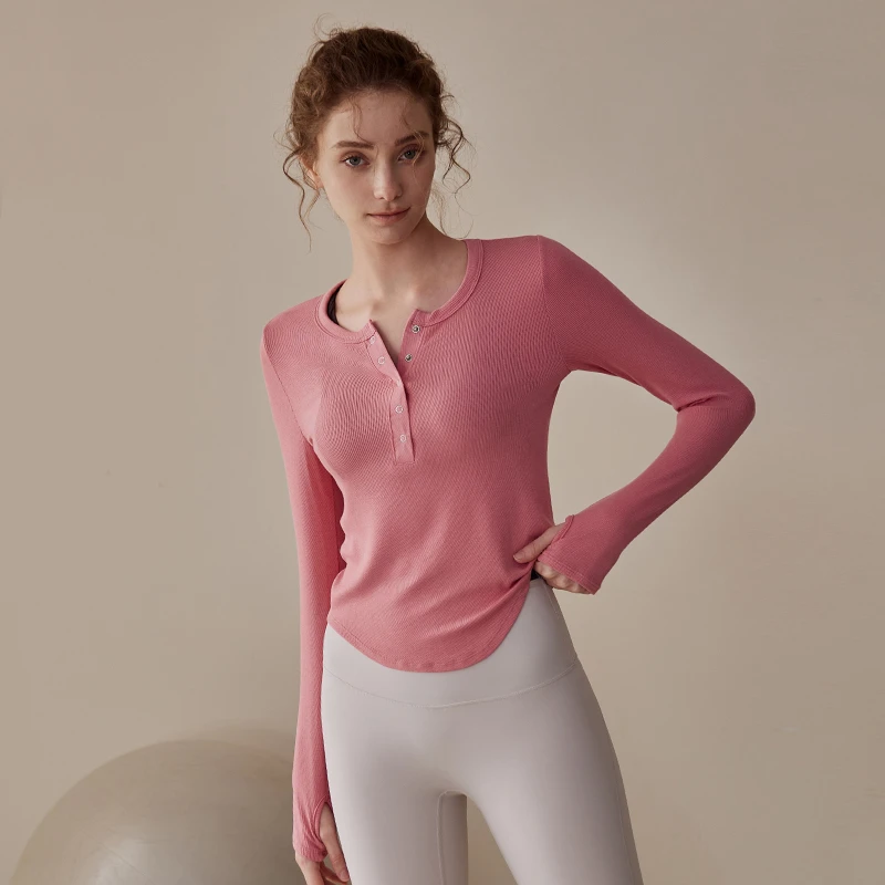 高级感普拉提修身健身衣秋冬长袖专业训练跑步透气显瘦运动健身服