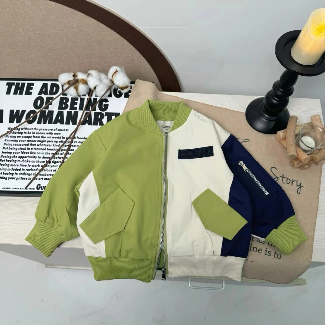 2025儿童外套休闲春季韩版春款拼色时尚潮流小童拼接春秋款