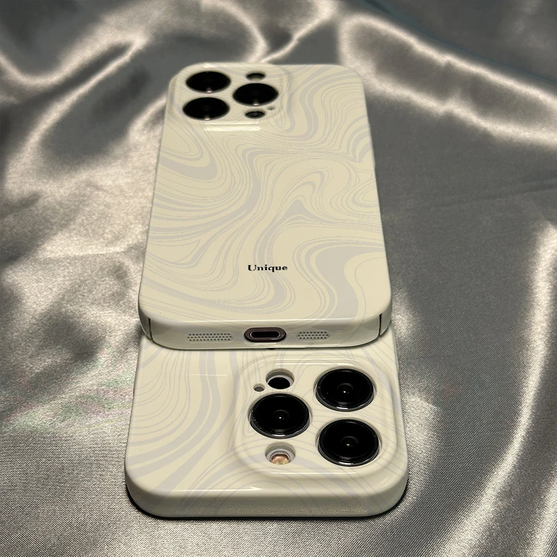 白色条纹适用14苹果手机壳iPhone11Promax菲林13卡通12全包7P硬手