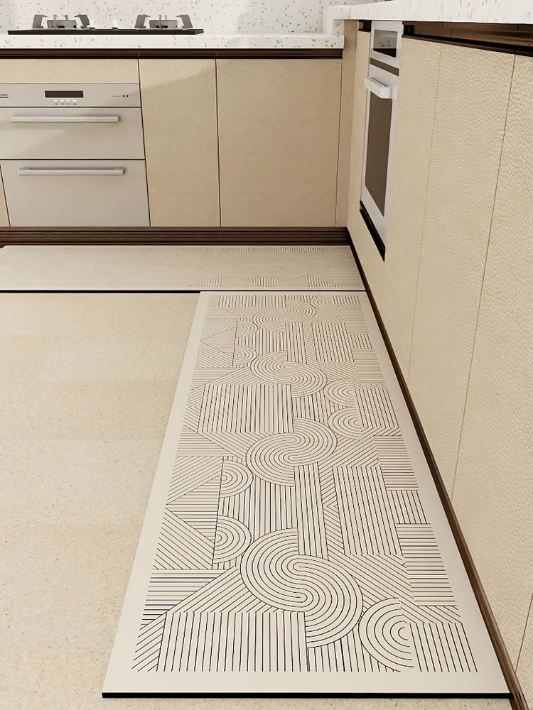 定制加厚款硅藻厨泥厨房专用防滑防油防水地垫可擦免洗吸水地毯