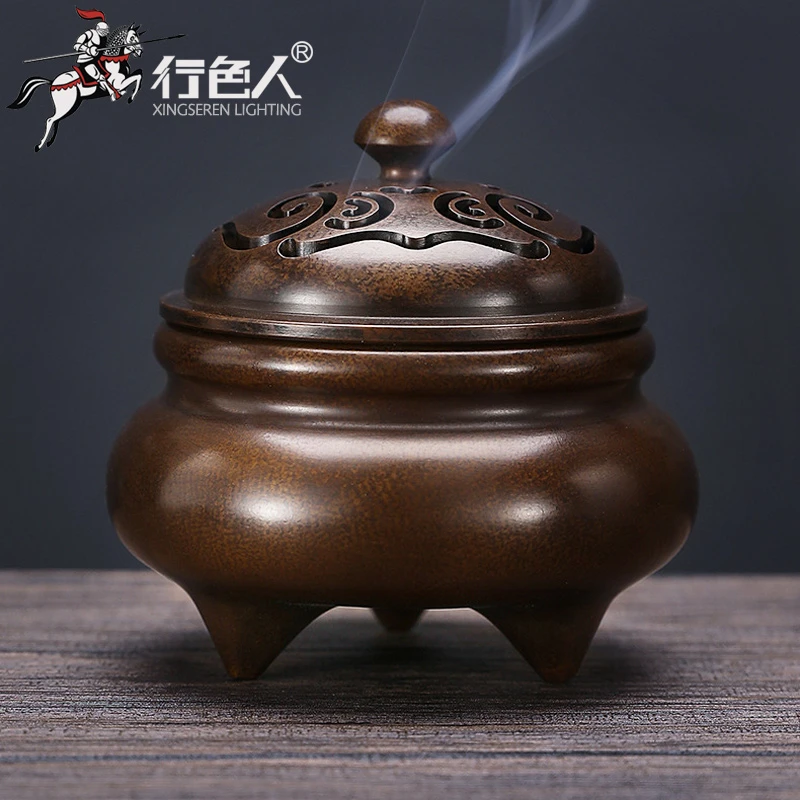 XINGSR/行色人《铜如意香炉》茶道仿古沉香盘檀香炉三足熏香炉摆件