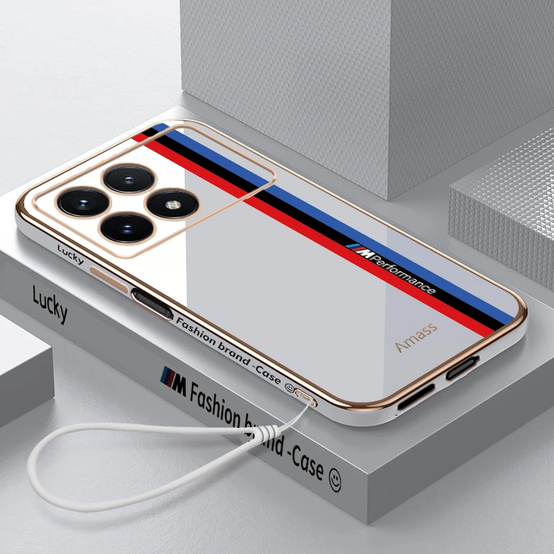 适用红米k70手机壳宝马BMW潮牌小米k70pro新款高级感电镀软硅胶套