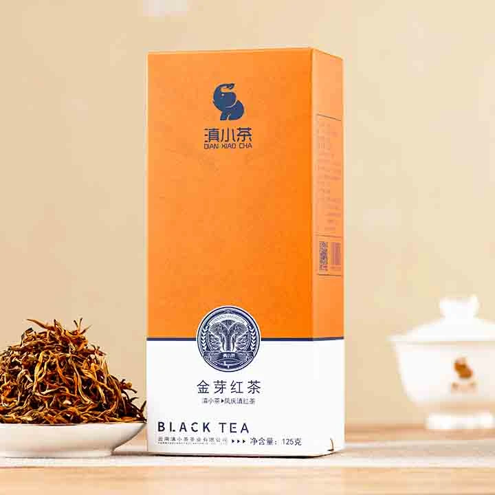 滇小茶金芽红茶凤庆滇红茶125克盒装