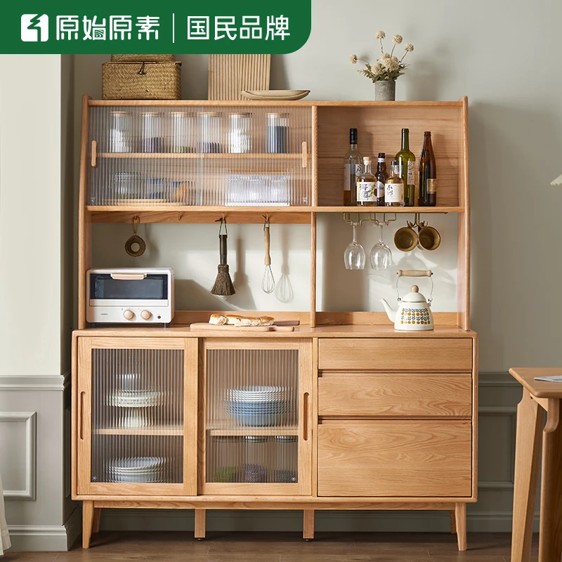 原始原素全实木餐边柜北欧简约现代餐厅家具收纳储藏碗柜F8142