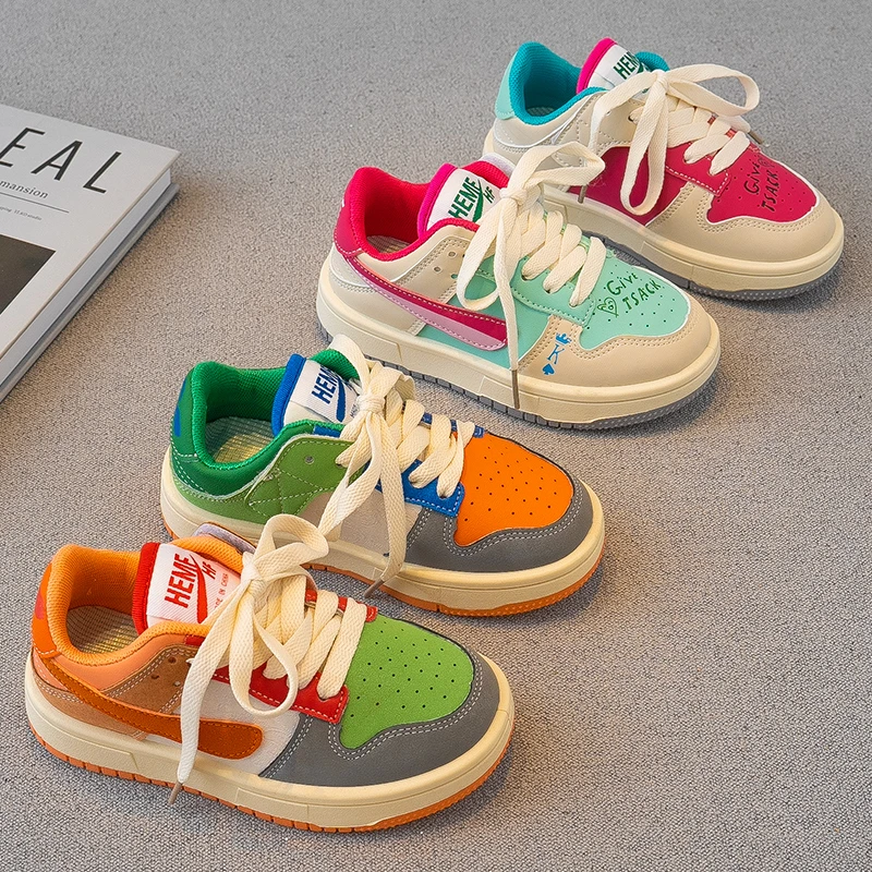 24秋季新款韩版中大童鞋儿童板鞋男童休闲鞋女童鸳鸯鞋运动鞋A700