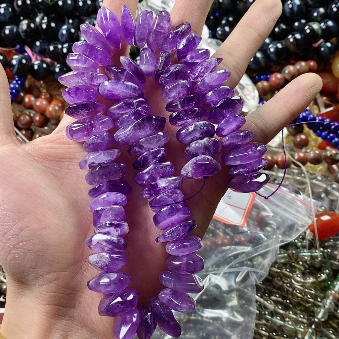 玛瑙/玉髓珠宝半成品合金一条天然紫水晶大片C76