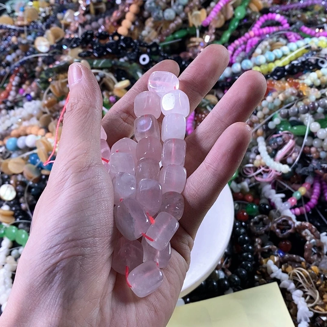 蛇纹石玉珠宝半成品合金一条097