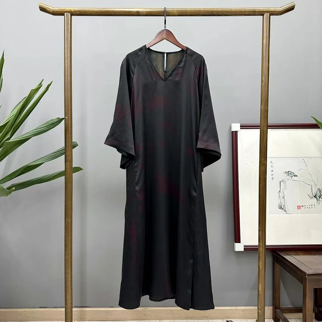 手工扎染！香云纱高定礼服裙子！GZ2757