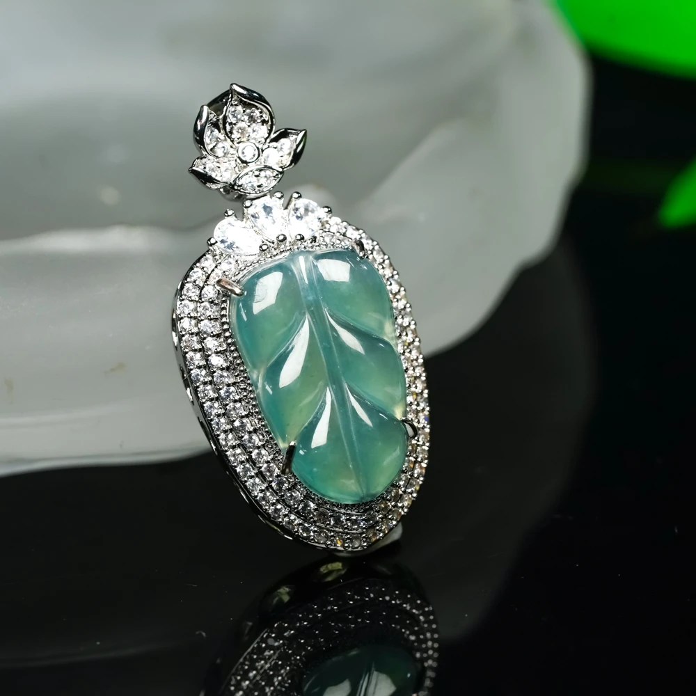 中国好珍宝-翡翠叶子吊坠2412110035-06冰透轻奢多样性发货一件