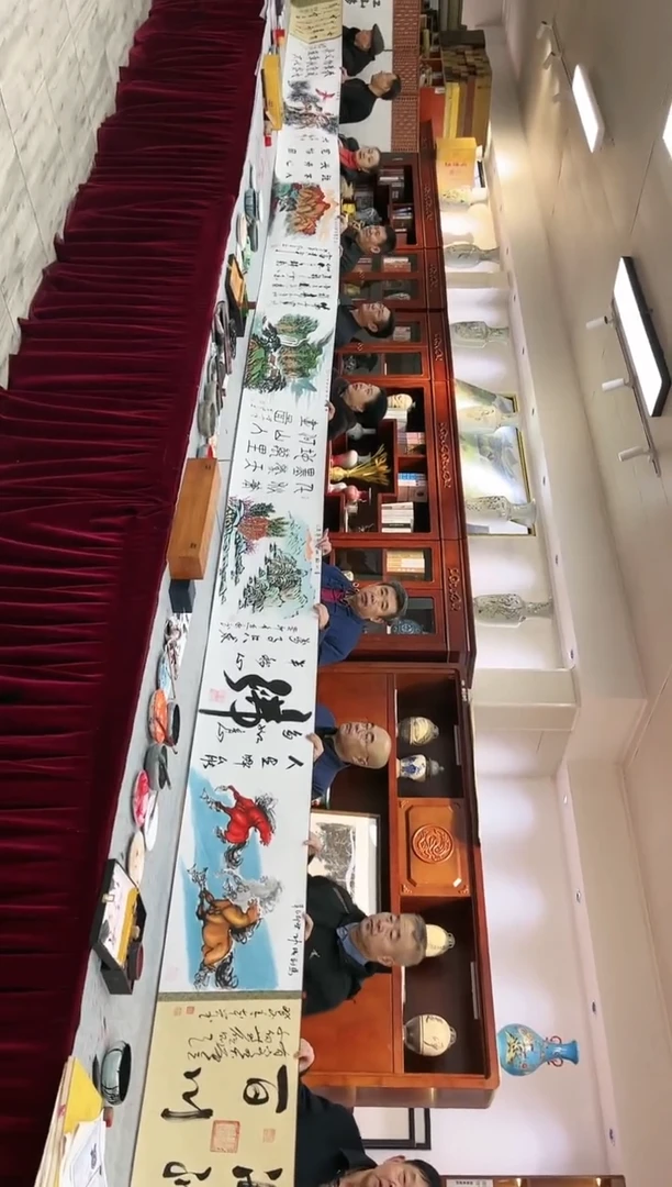十位艺术名家合作十米长卷-绘画-(带证书授权书)