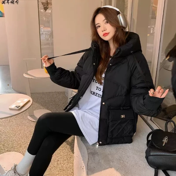 8.188/189反季女式连帽棉服时尚休闲宽松百搭加厚保暖女冬装外套