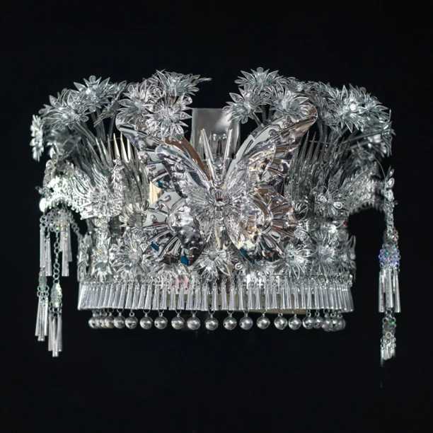 广西贵州云南少数民族大蝴蝶头饰不褪色拍照写真