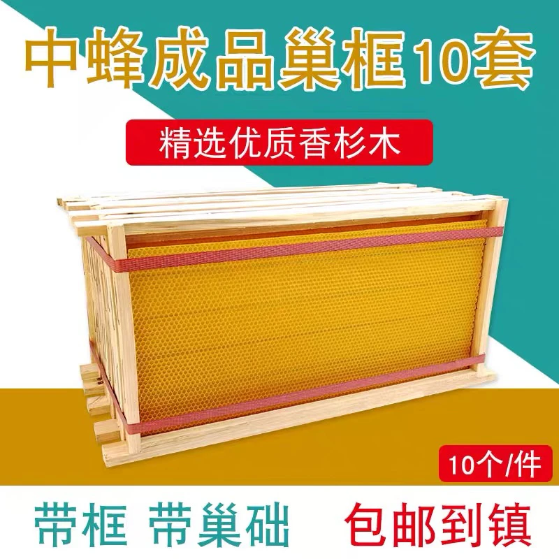 巢框中蜂成品优选优质全杉木蜜蜂箱架框一体巢础巢脾蜜蜂养蜂工具