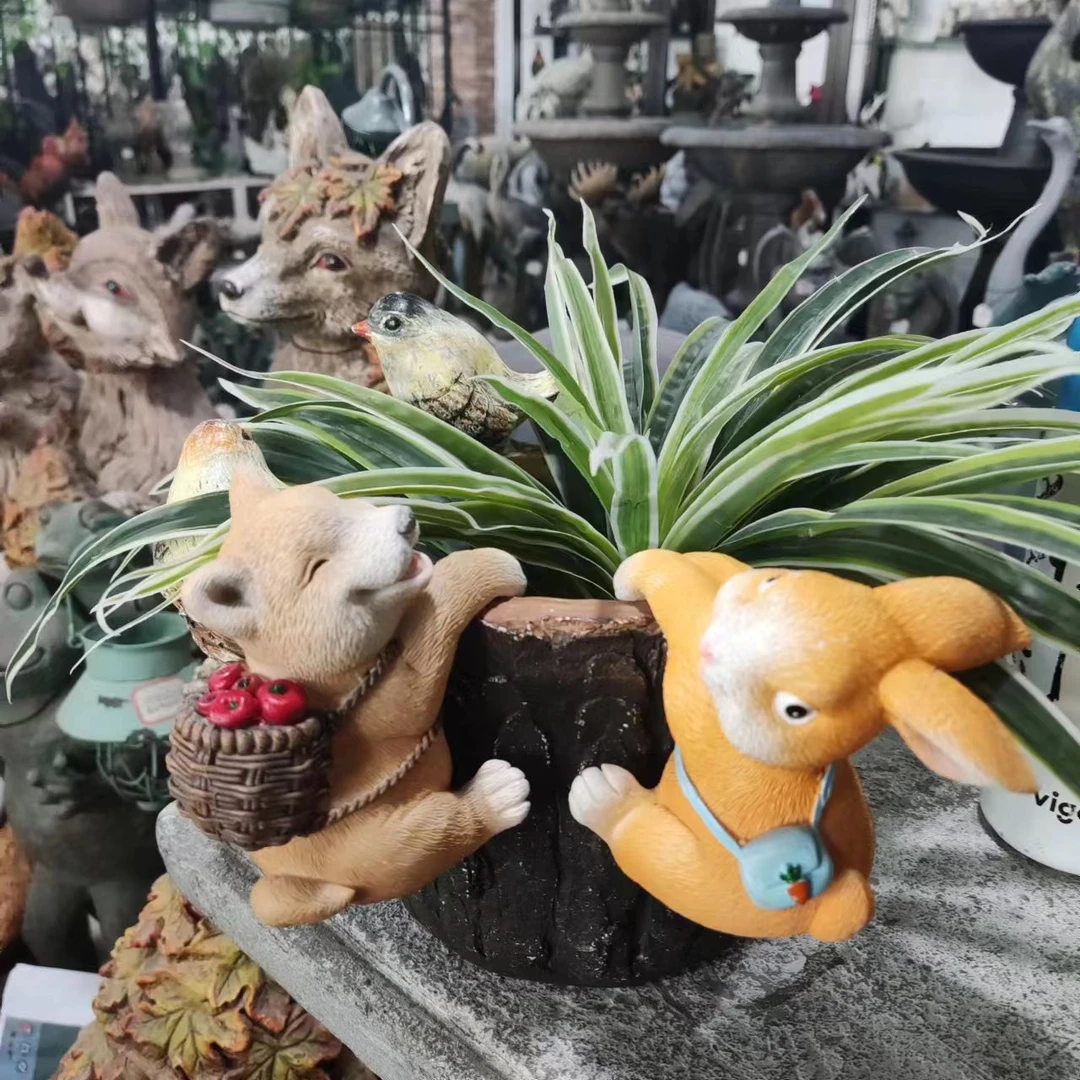 狗狗兔子盆挂摆件可爱治愈小物件网红小摆件生日礼物高颜值摆件