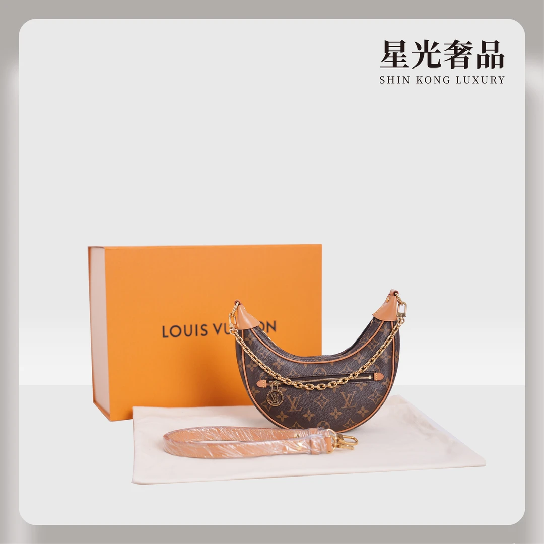 95新 LV 精选/LV老花豌豆月亮包公价18100/斜跨包