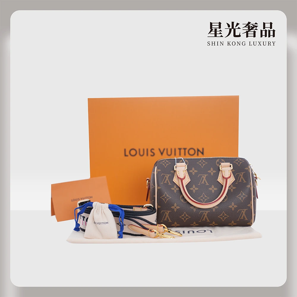 95新 LouisVuitton/路易威登 精选speedy20/斜跨/灰肩带/经典肩包