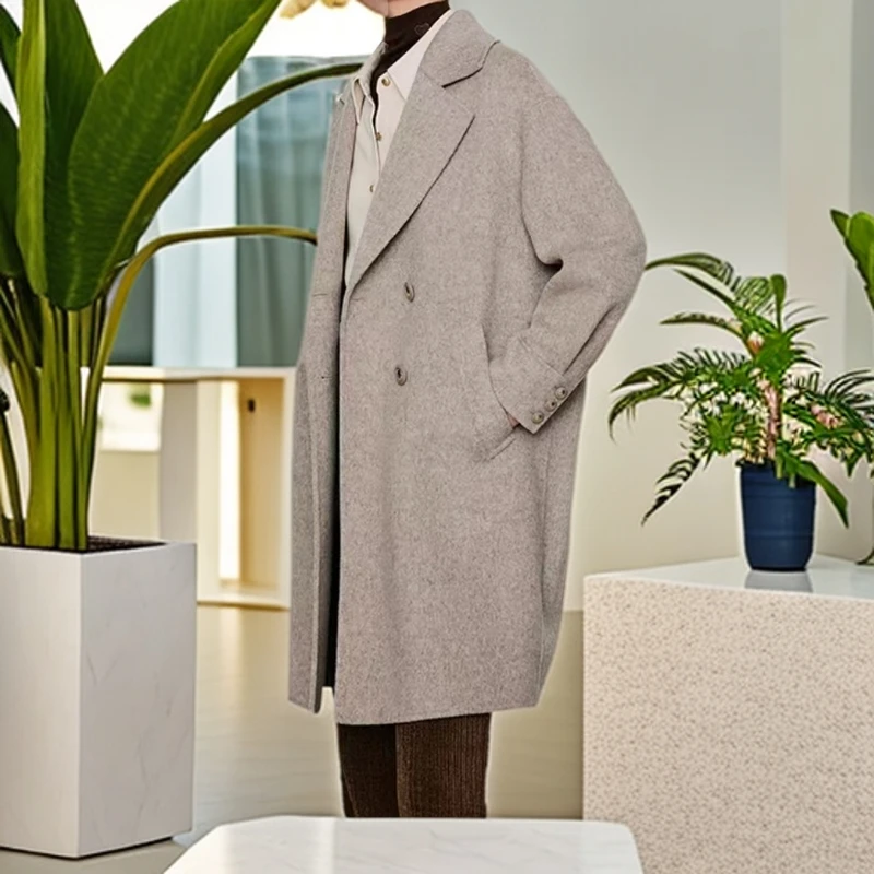 【2024秋冬高端】WH006款时尚气质羊毛大衣中长款