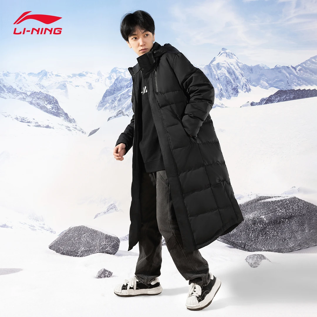 李宁长款羽绒服2024冬季暖冬新款正品过膝保暖男女同款运动羽绒服