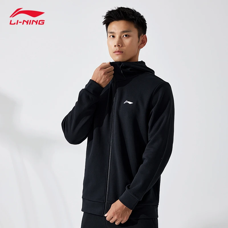 李宁开衫带帽卫衣时尚2024卫衣透气运动卫衣春季外套潮流男女同款