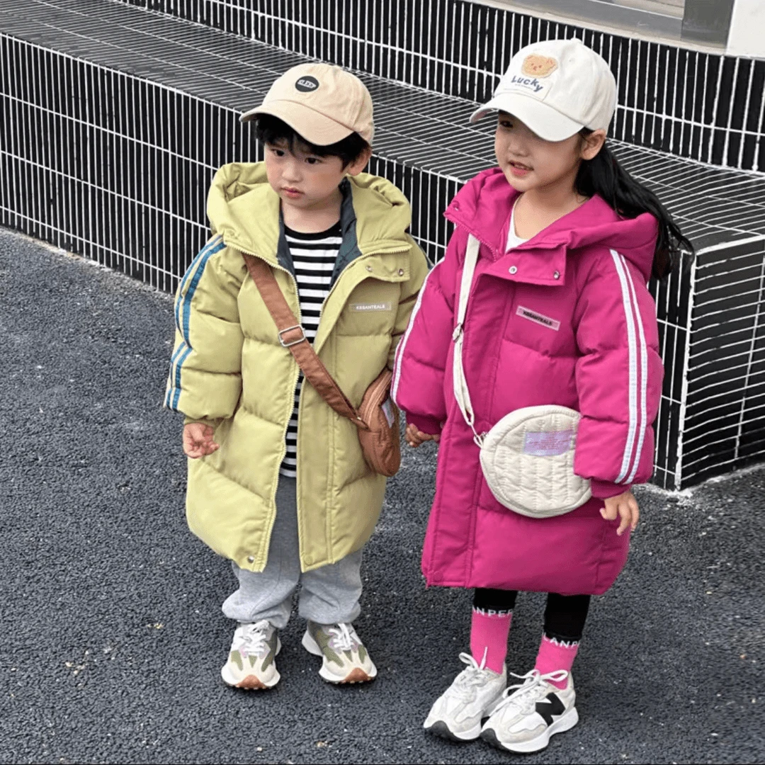 【半分甜】冬季新款儿童加厚棉服中长款男童女童棉衣童装外套