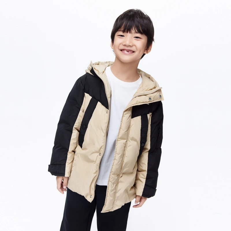 加厚-littlemoco童装冬装新款男女童拼色羽绒服外套#KBB4EIN056