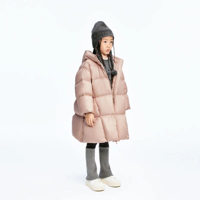 littlemoco童装冬装男女童安心绒加厚中长款羽绒服#KBD4EIN038