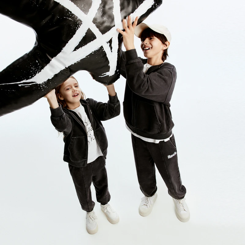 littlemoco童装24新款男女童连帽衫长袖卫衣拉链外套#KBD3JKT017