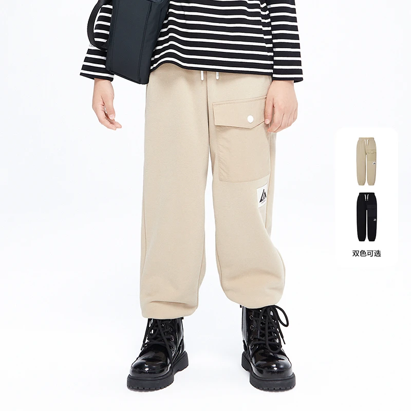 little moco童装23春装新款男童工装风长裤子束脚卫裤#KBC1PAT008