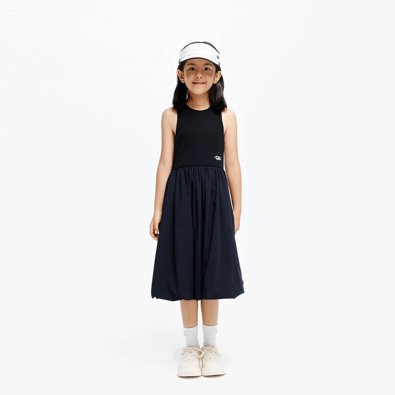 littlemoco童装24夏新款女童无袖针织拼接伞裙连衣裙#KBD2DRS043