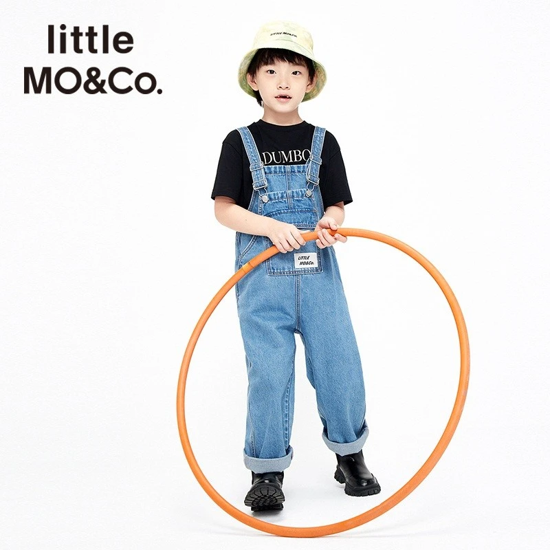 little moco童装22春夏装新款男女童牛仔裤背带裤#KBB1JPS005