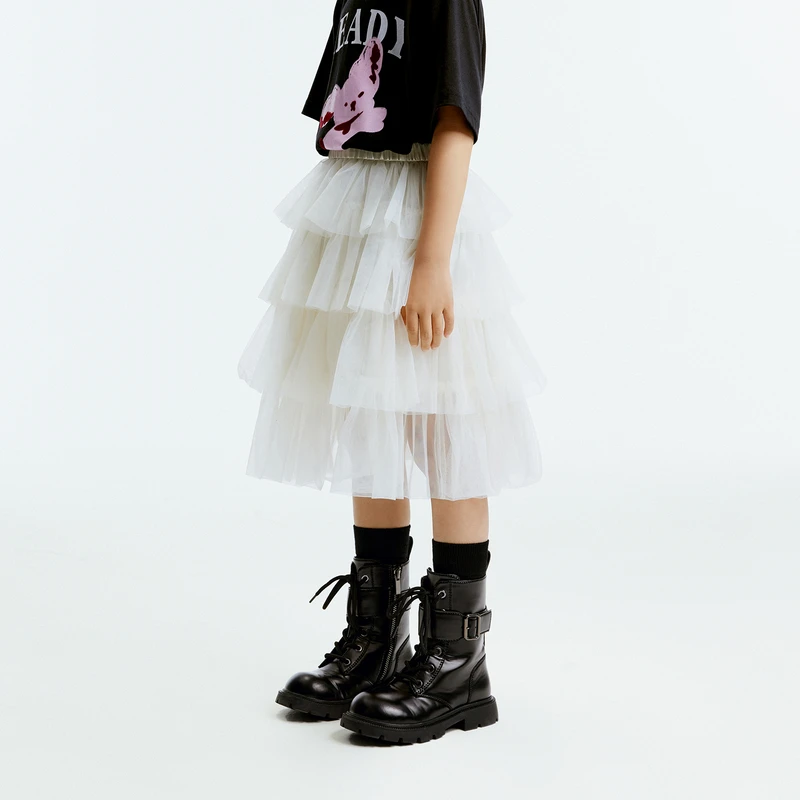 littlemoco童装24秋装新款女童蛋糕裙网纱半身裙短裙#KBD3SKT013