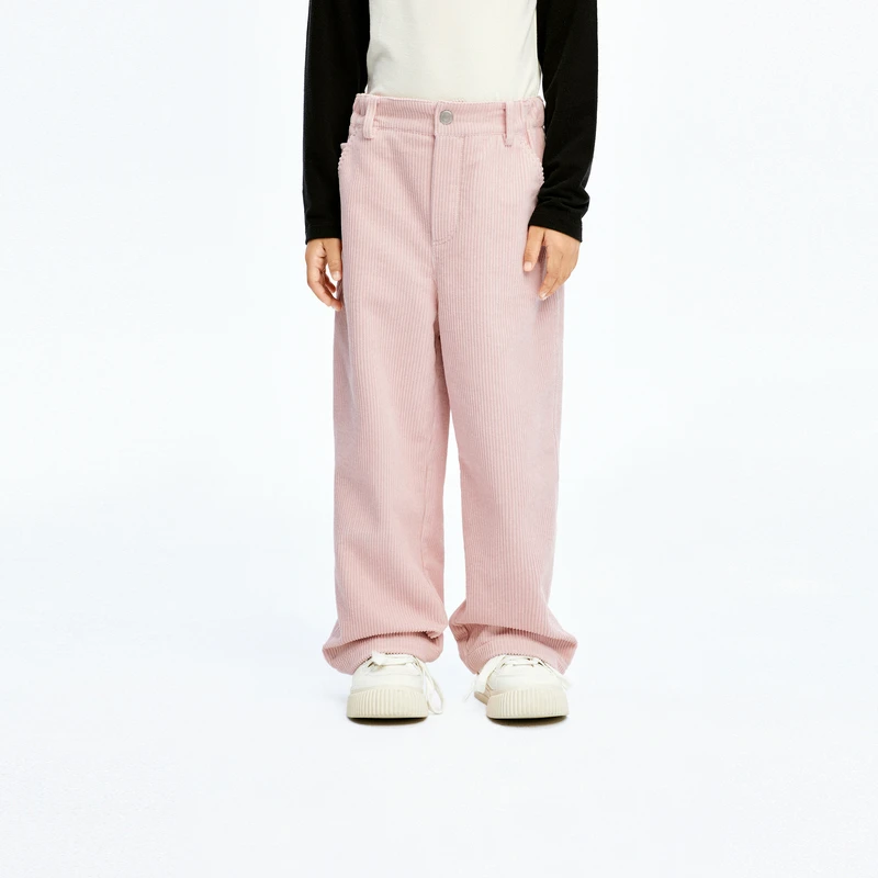 littlemoco童装24冬装新款男女童灯芯绒直筒工装长裤#KBD4PAT007