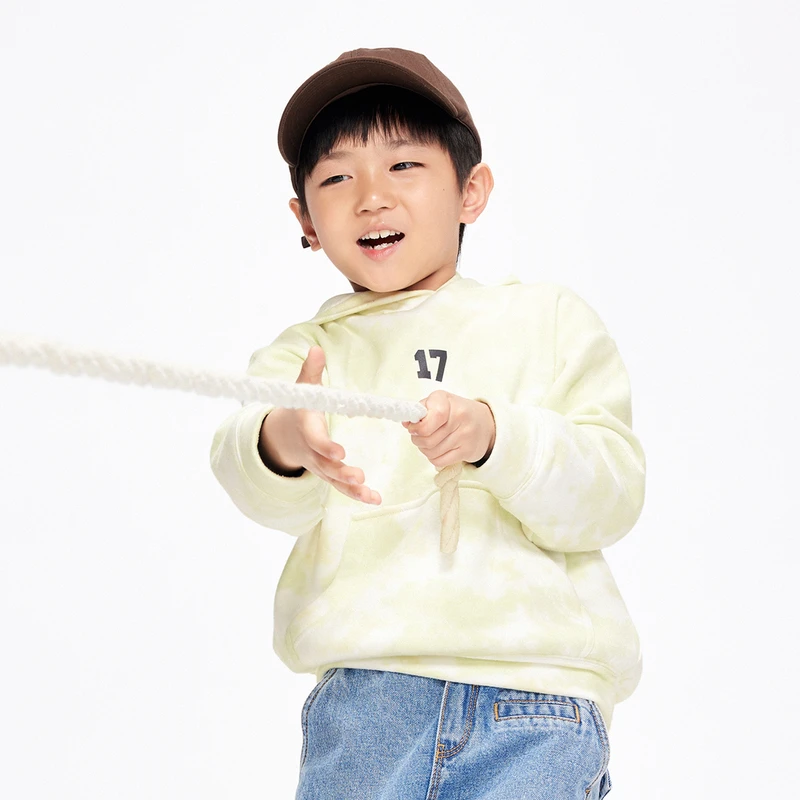 [加绒]little moco童装22秋装新款男女童扎染连帽卫衣#KBB3SWS033