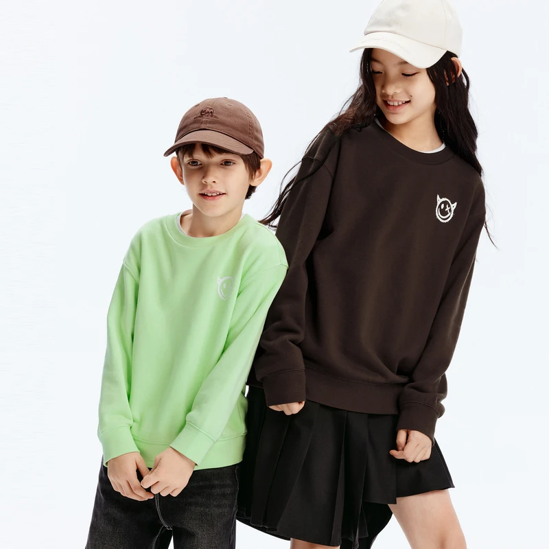 littlemoco童装24秋新款男女童长袖圆领套头印花卫衣#KBD3SWS014