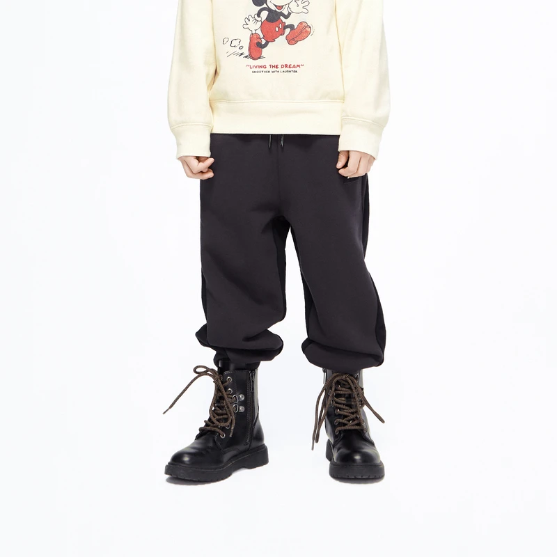 little moco童装23秋装新款男女童长款卫裤长裤束脚裤#KBC3PAT013