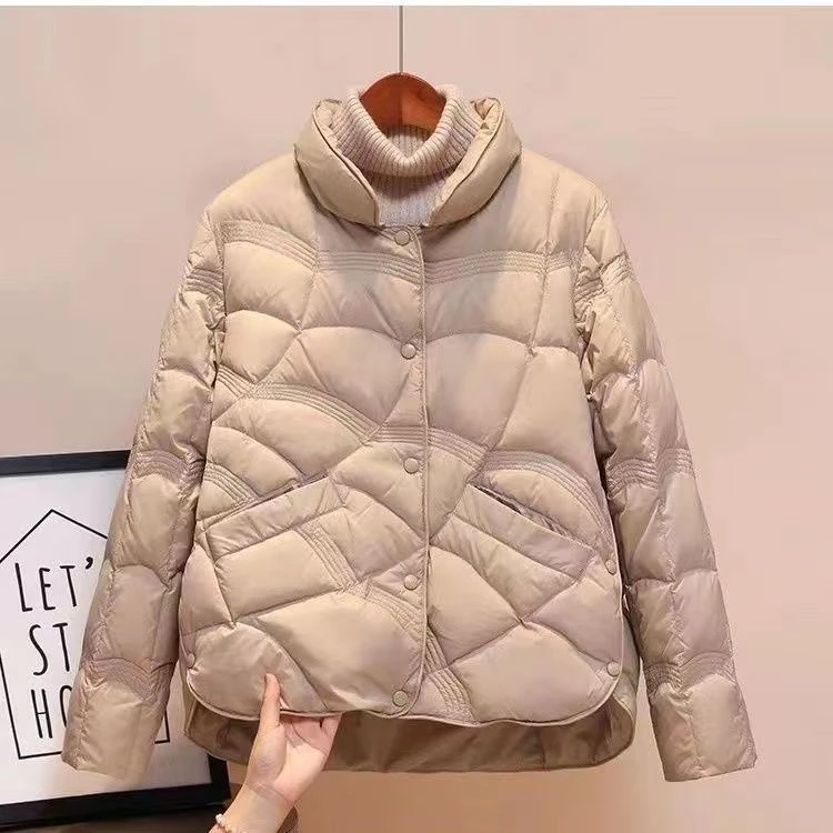 短款轻薄羽绒棉服女款2022年冬新款小个子薄款时尚洋气秋冬套