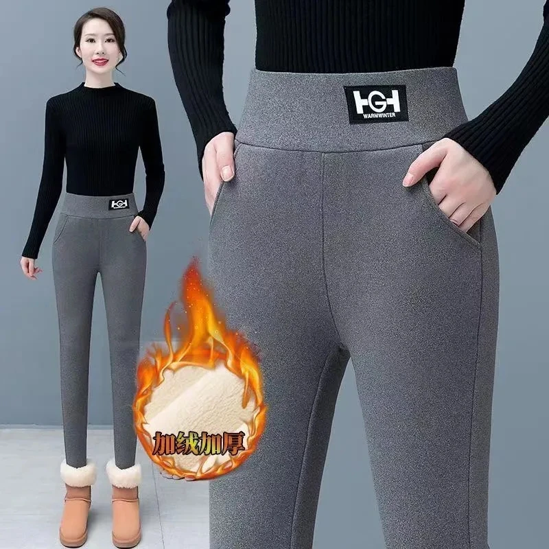 【元元精选】加绒加厚打底裤女外穿新款2024高腰显瘦冬季保暖棉裤