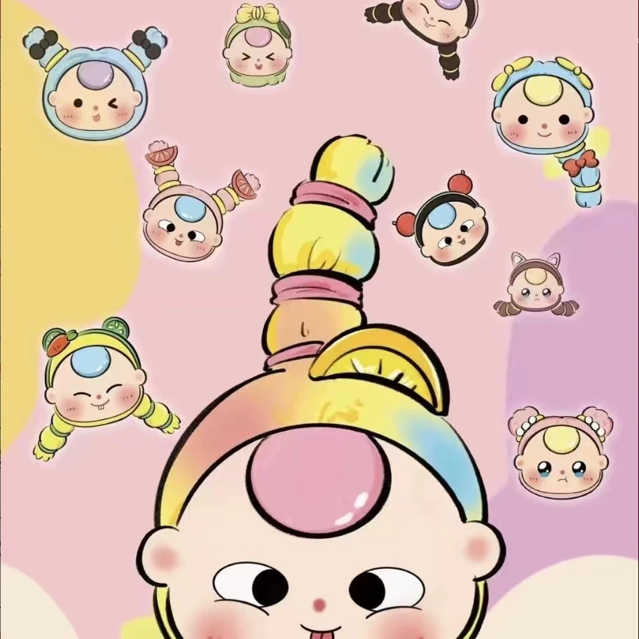 正版现货新品娃三妹系列萌粒冰箱贴盲盒创意可爱萌趣潮玩周边PVC