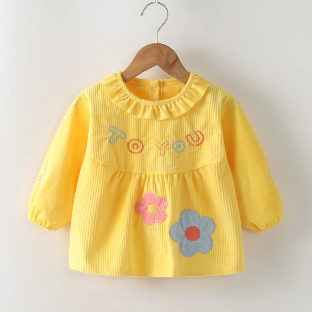 秋冬季女宝宝罩衣儿童围裙吃饭围兜婴儿防水防脏外穿春秋护衣饭衣