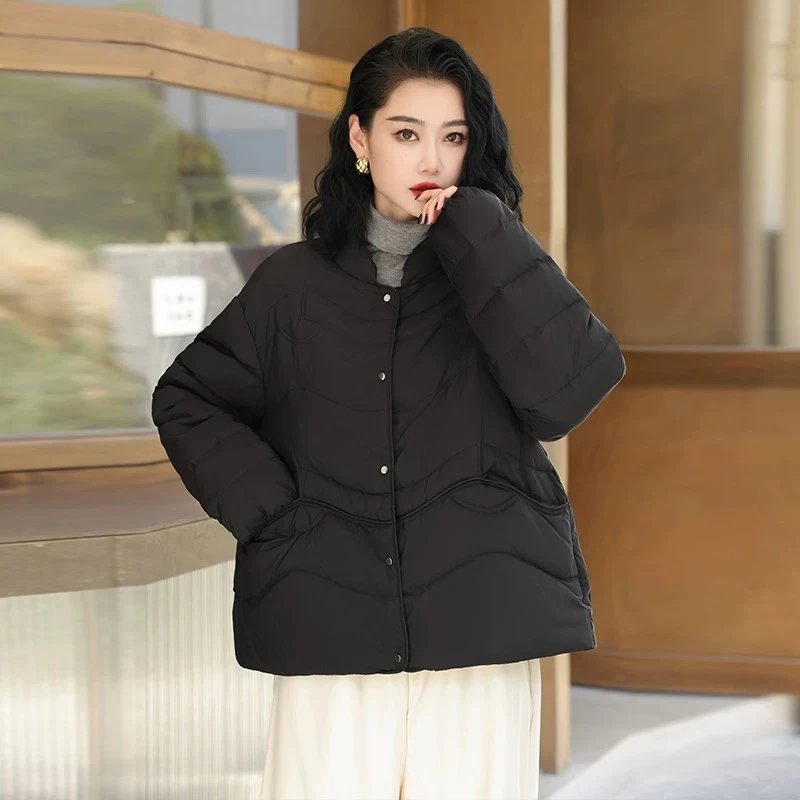 605冬季新品立领短款羽绒服女韩版气质休闲保暖面包服小个子3606