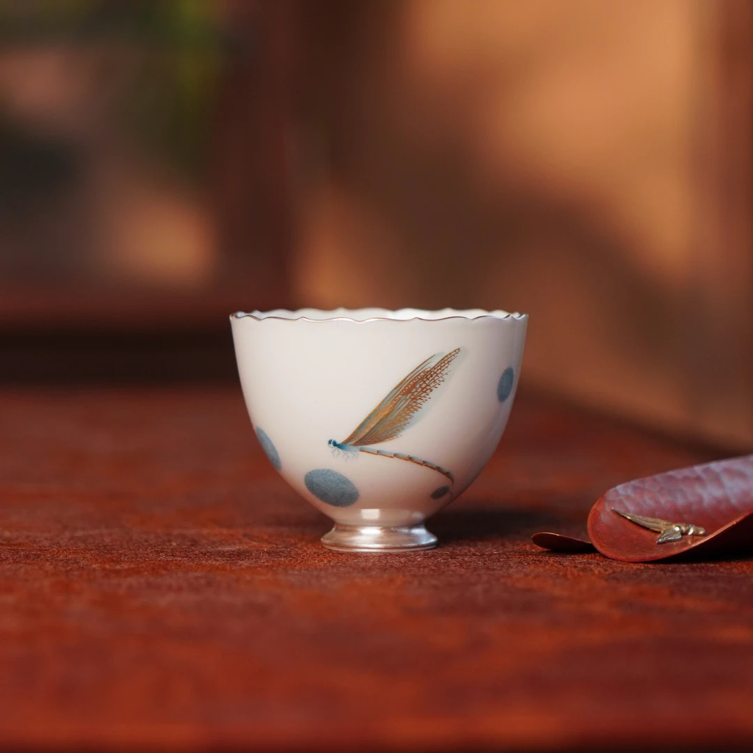 合吾 蜻蜓小杯 茶具中式茶道手作纯手工陶瓷饮茶纯手作喝茶饮茶