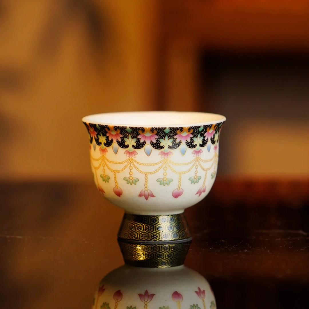 伴斤好物  敦煌文创高足杯女主人杯茶杯高档个人专用茶具陶瓷品茗