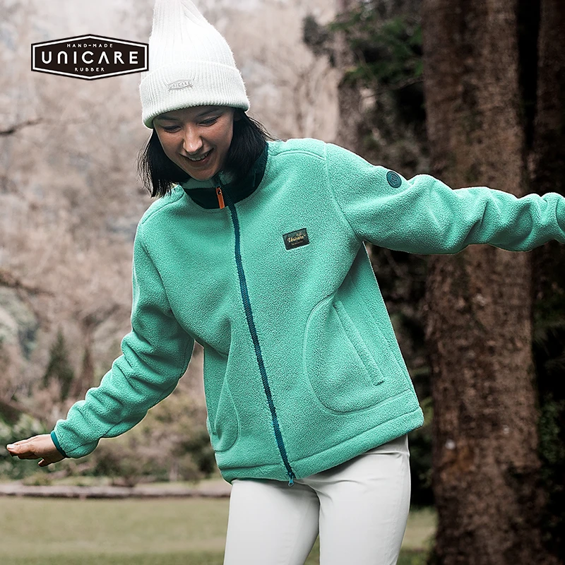 UNICARE秋冬保暖外套 户外摇粒绒上衣 耐磨锁温全拉链抓绒衣2024