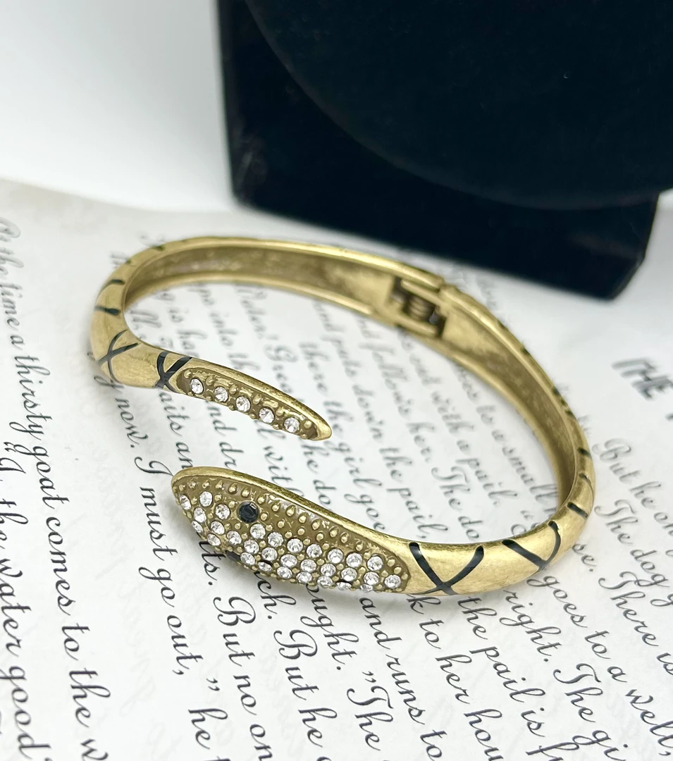 铜合金手镯 1909复古小蛇手镯镶钻精致小众个性